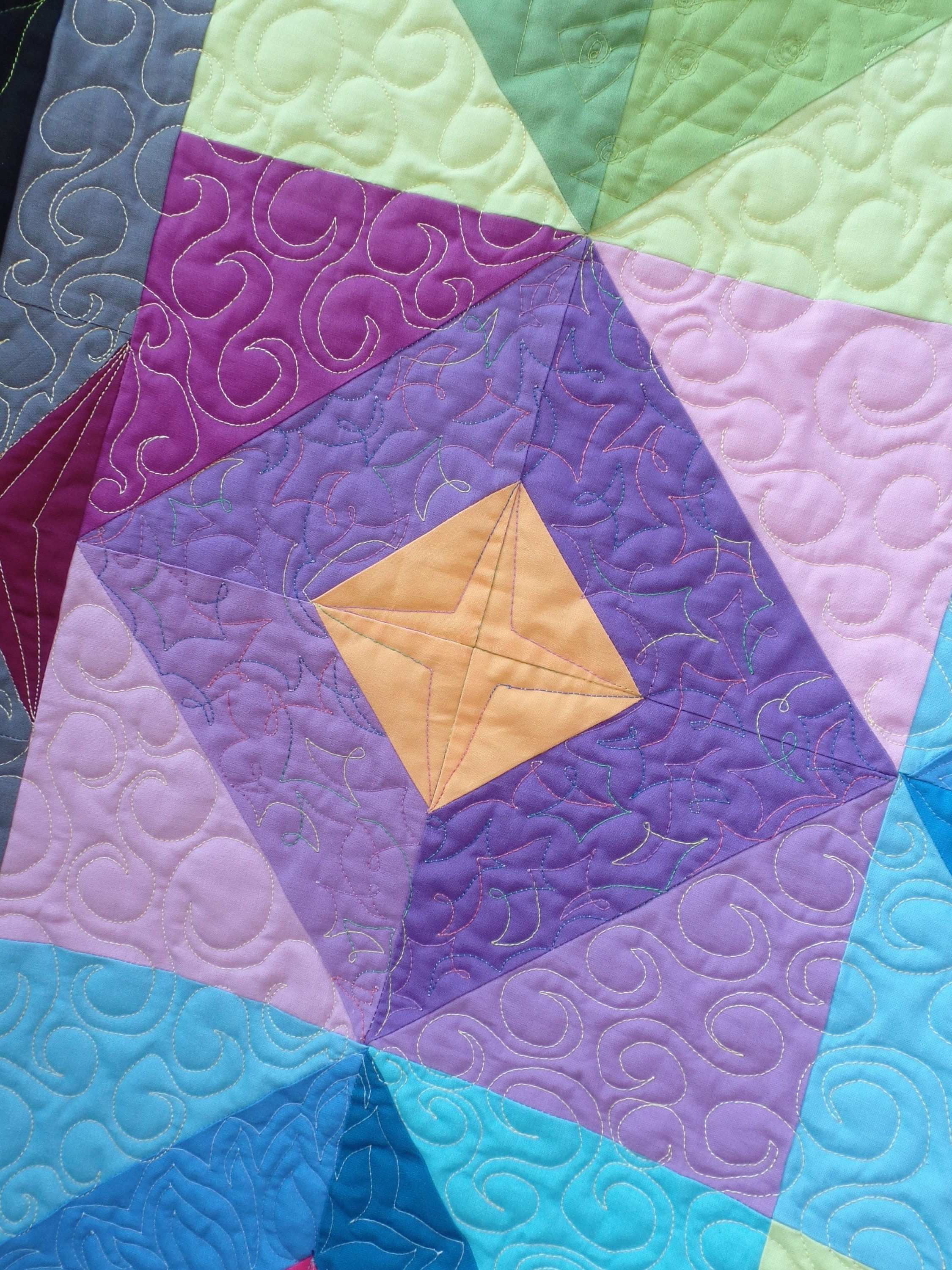 Modern Art Quilt Geometric Baby Quilt Solid Fabric Wall Art Etsy