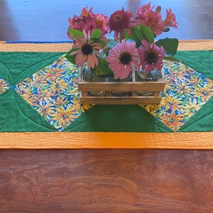 Long Table runner, Flowers, Reversible