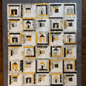 Bee Lap Quilt, Haus Quilt, Blockhaus Variation