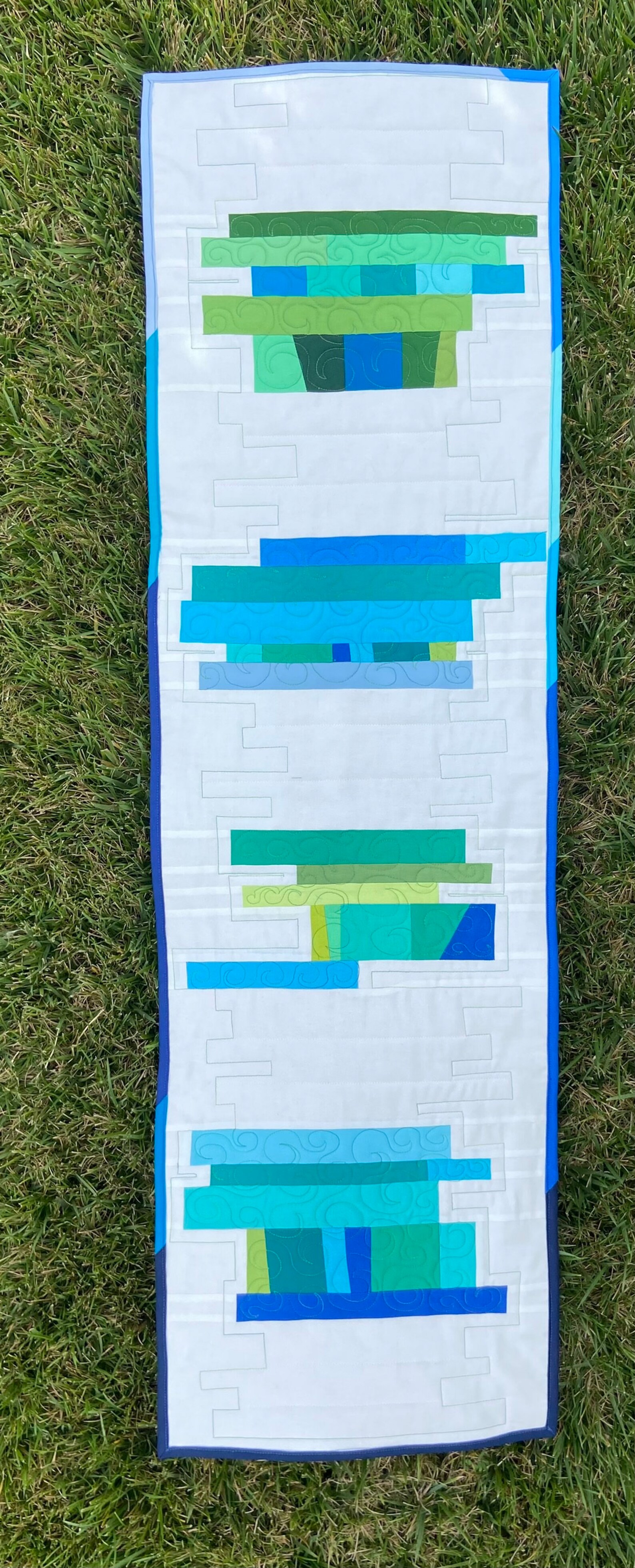 Runner Solid Design Long Modern Table Runner, Solid Fabrics, Narrow Wall Art, Original ...