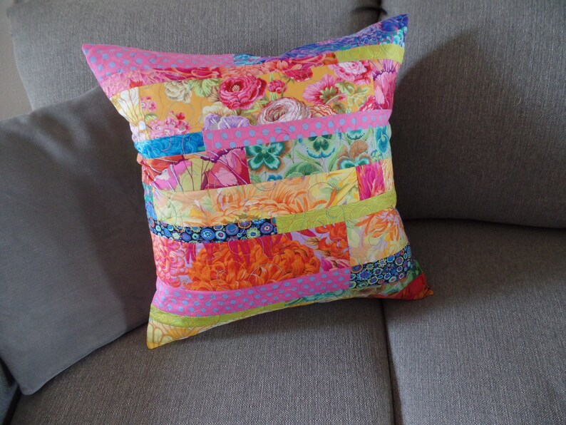 Decorative Pillow Kaffe Fassett Fabric Bright 20 X Etsy