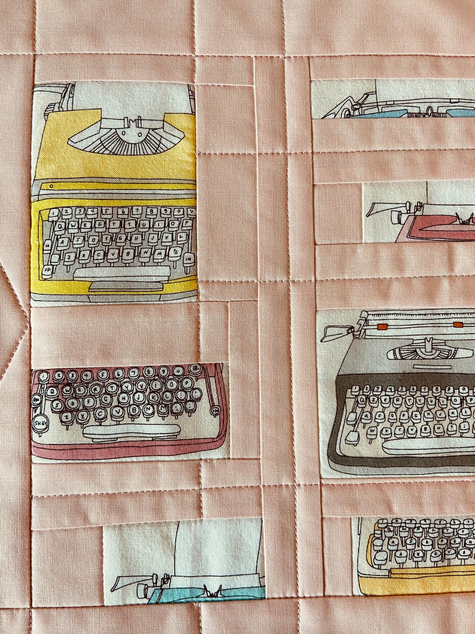 Deconstructed Vintage Typewriters, Small Art Wall Quilt, Handmade ...