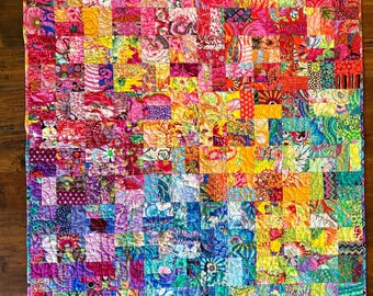 Color Blended Lap Quilt, Modern Floral, Kaffe Fassett Fabric