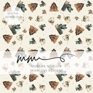 Enchanted Autumn Seamless, Fall Seamless, Cottage Seamless, Book Seamless, Butterfly Seamless, Bonus Surprise Background File Included