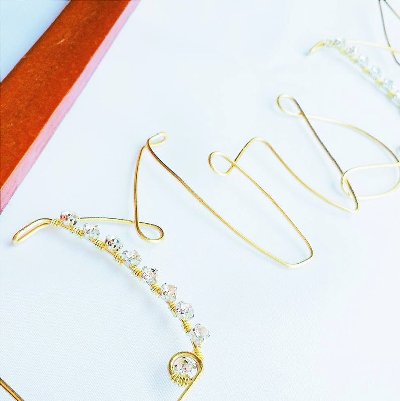 Copper Hanger Engagement Gift Bridal Shower Gift Personalized Bride Gift Crystal Bridal Hanger Sparkly Wedding Hanger Gift for Bride