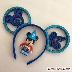 Mickey Swirl with Sorcerer Hat Fantasia Fantasmic 3D Printed Mickey Mouse Ears IllusionEars Headband