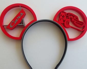 Cars Lightning McQueen 3D Printed Mickey Mouse Ears IllusionEars Headband