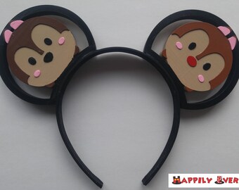 Tsum Tsum Chip and Dale 3D Printed Mickey Mouse Ears IllusionEars Headband
