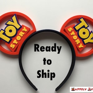 READY TO SHIP Toy Story Logo 3D Printed Mickey Mouse Ears IllusionEars Headband