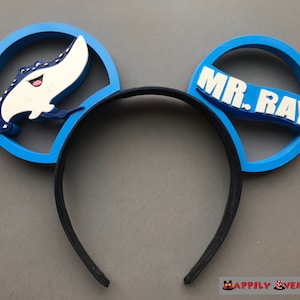 Mr. Ray Finding Nemo Stingray 3D Printed Mickey Mouse Ears IllusionEars Headband
