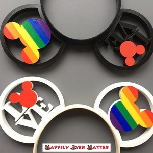 Rainbow Mickey Love 3D Printed Gay Pride LGBTQ Mickey Mouse Ears IllusionEars Headband