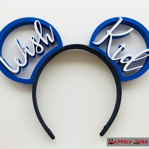Wish Kid Ears 3D Printed Mickey Mouse Ears IllusionEars Headband For Disney Make a Wish Trip