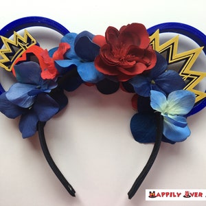 Descendants Evie Flower Crown 3D Printed Mickey Mouse Ears IllusionEars Headband