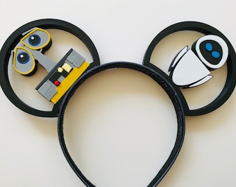 Wall-E and Eve Robot 3D Printed Mickey Mouse Ears IllusionEars Headband