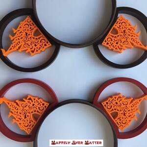 Thanksgiving Autumn Fall Castle Swirl 3D Printed Mickey Mouse Ears IllusionEars Headband