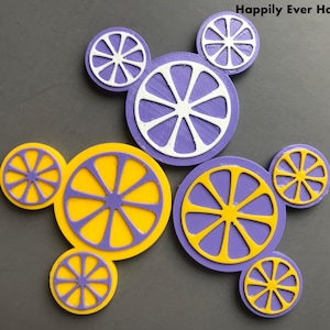 Mickey Mouse Violet Lemonade Epcot Flower and Garden Festival 3D Printed Women and Girls Hair Clip Barrette Accessory or Brooch Pin