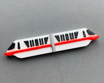 Monorail Walt Disney World 3D Printed Women and Girls Hair Clip Barrette Accessory or Brooch Pin