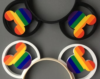 Rainbow Mickey 3D Printed Gay Pride LGBTQ Mickey Mouse Ears IllusionEars Headband