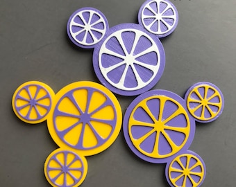 Mickey Mouse Violet Lemonade Epcot Flower and Garden Festival 3D Printed Women and Girls Hair Clip Barrette Accessory or Brooch Pin