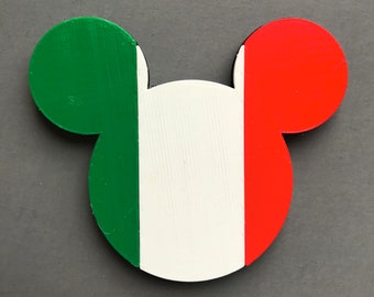 Italy Mickey Mouse Flag Epcot World Showcase Women and Girls Hair Clip Barrette Accessory or Brooch Pin