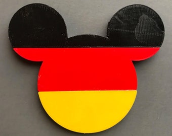 Germany Mickey Mouse Flag Epcot World Showcase Women and Girls Hair Clip Barrette Accessory or Brooch Pin