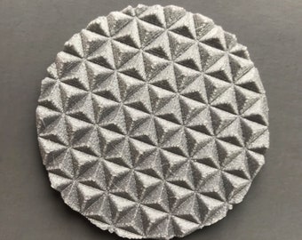 Epcot Spaceship Earth Textured 3D Printed Women and Girls Hair Clip Barrette Accessory or Brooch Pin