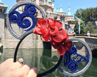 Mickey Swirl Sorcerer Flower Crown 3D Printed Mouse Ears IllusionEars Headband