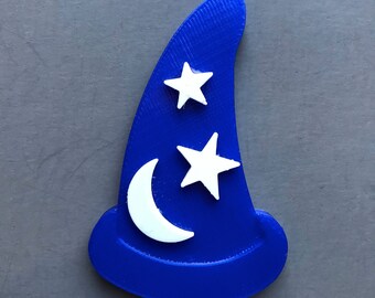 Sorcerer Mickey Hat Fantasia Fantasmic 3D Printed Women and Girls Hair Clip Barrette Accessory or Brooch Pin