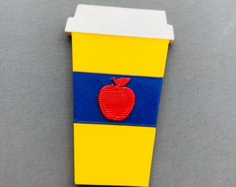 Snow White Apple Coffee Cup 3D Printed Women and Girls Hair Clip Barrette Accessory or Brooch Pin