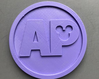 Annual Pass Holder AP Circle Medallion Disney Passholder Women and Girls Hair Clip Barrette Accessory or Brooch Pin