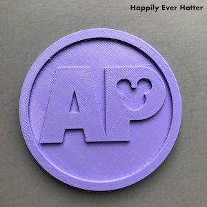 Annual Pass Holder AP Circle Medallion Disney Passholder Women and Girls Hair Clip Barrette Accessory or Brooch Pin