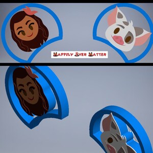 Emoji Moana and Pua 3D Printed Mickey Mouse Ears IllusionEars Headband