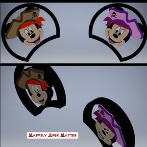 Pirate Mickey and Minnie 3D Printed Mickey Mouse Ears IllusionEars Headband