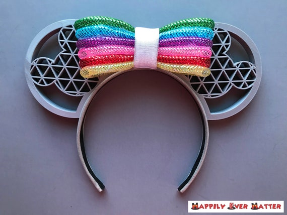 Retro Epcot Future World Space Minnie Rainbow Bow Mickey  display picture 2