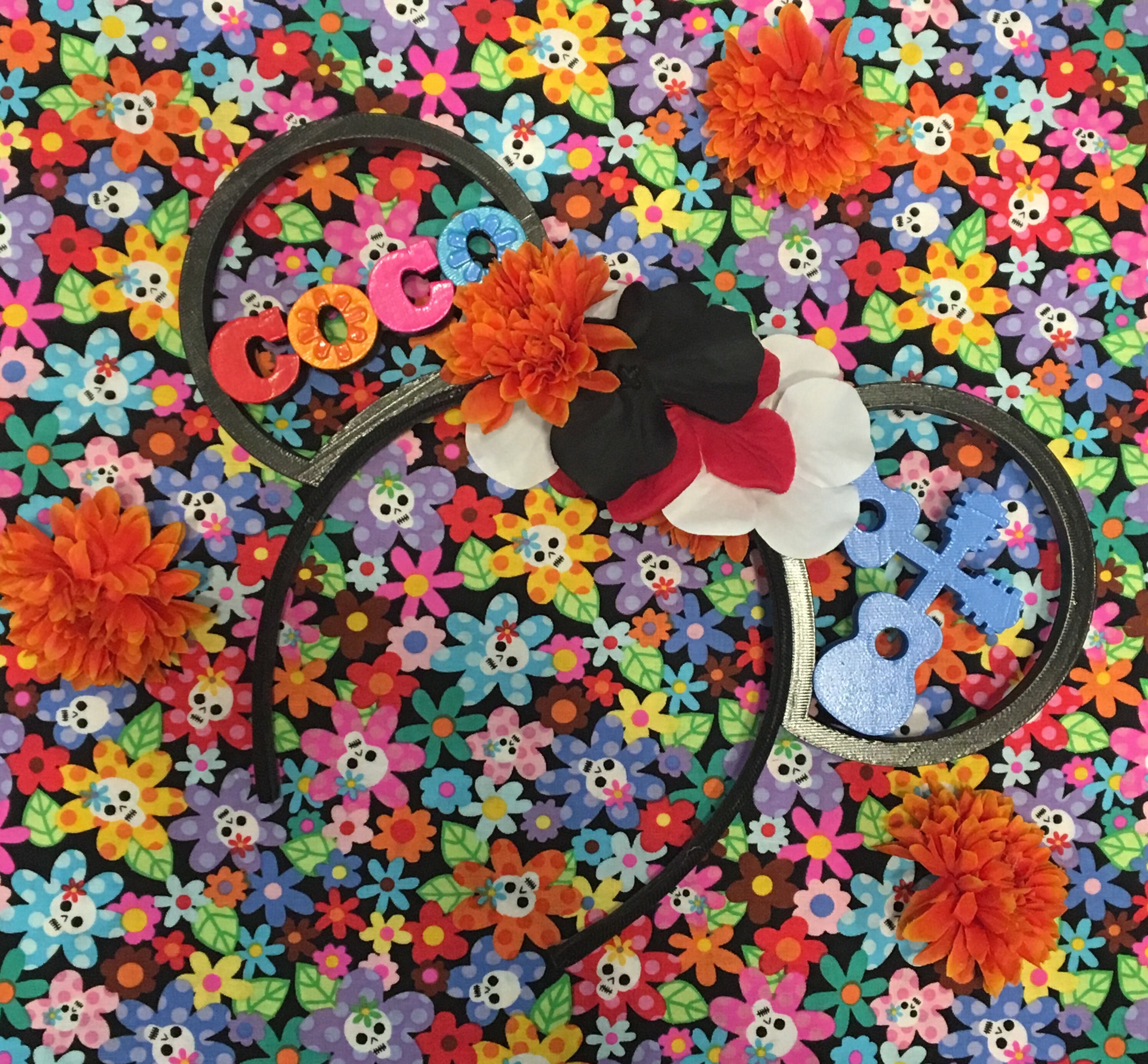 Disney Parks Pixar Coco Floral Skull Ear Headband for Adults New With Tag NWT Disney Parks Pixar Coco Floral Skull Ear | Mercari main image 2