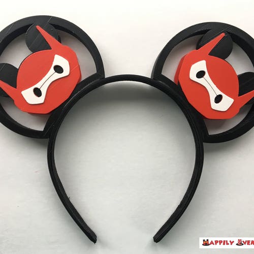 Armored Baymax Mickey Head 3D Printed Mouse Ears IllusionEars Headband