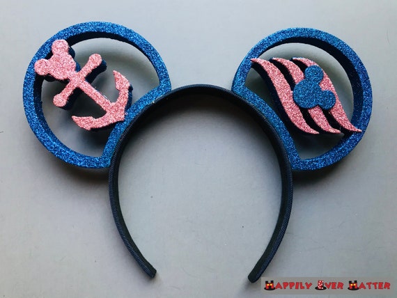 Glittered Navy and Rose Gold Disney Cruise Line Mickey or  display picture 1