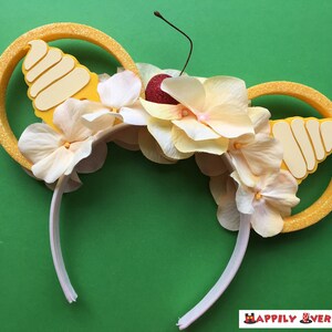 Adventureland Dole Whip Flower Crown 3D Printed Mickey Mouse Ears IllusionEars Headband image 2