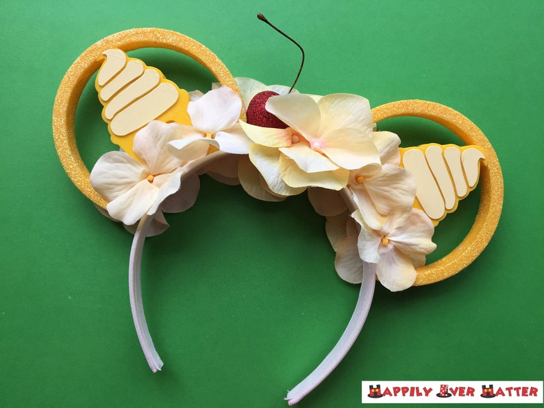 Adventureland Dole Whip Flower Crown 3D Printed Mickey Mouse Ears IllusionEars Headband image 2