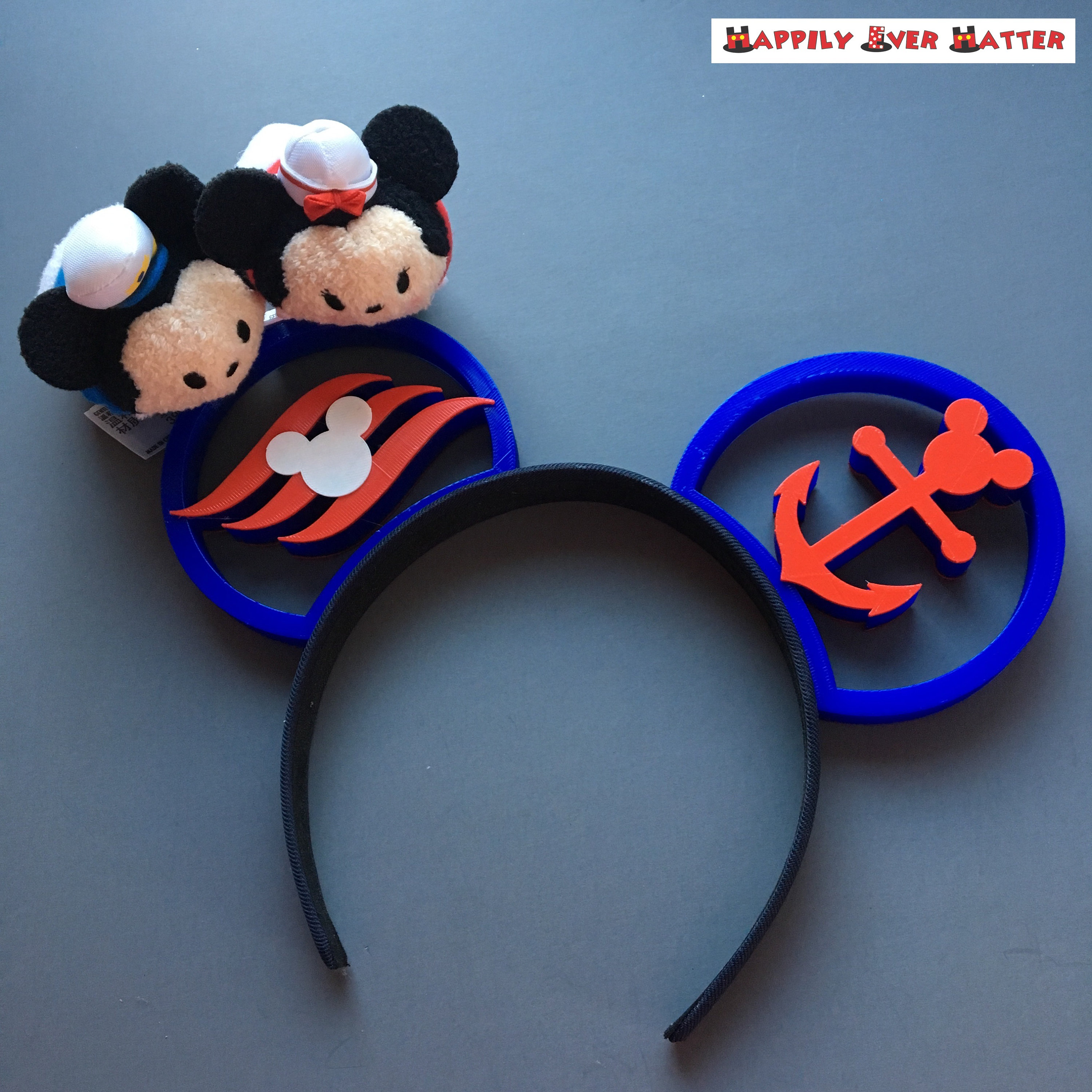 Custom Made Disney Cruise Line Double Sided Mickey Mouse Ears il_fullxfull.6062287855_kgbh.jpg main image 2