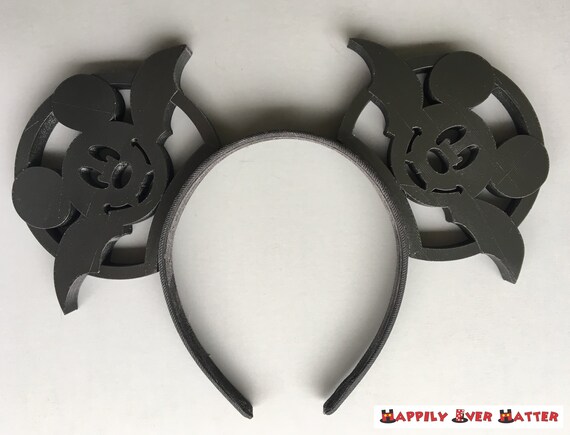 Handmade Mickey Bat Ears Bat Bow Spikes Mickey Ears - Mouse Ears Headband – Little  main image 3