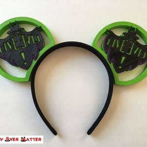 Long Live Evil Mal Maleficent 3D Printed Mickey Mouse Ears IllusionEars Headband