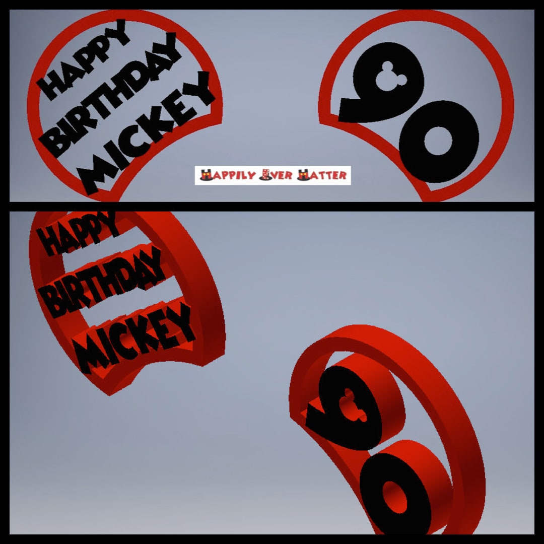 Happy 90th Birthday Mickey Spectacular 90 Anniversary 3D - Etsy