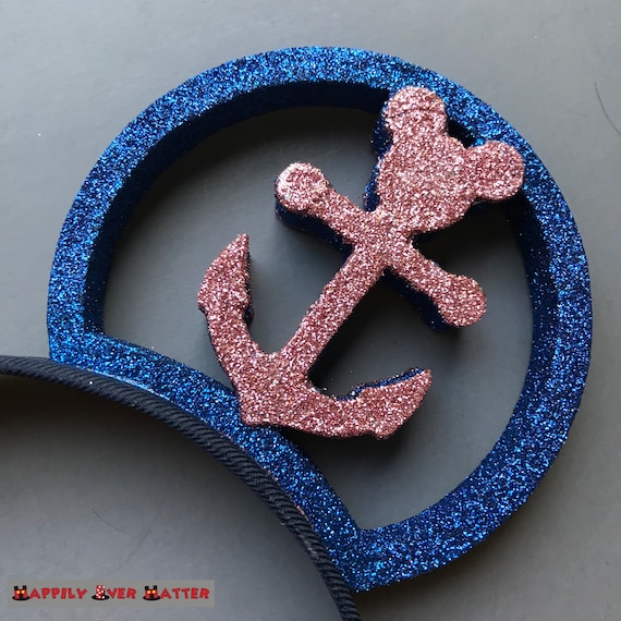 Glittered Navy and Rose Gold Disney Cruise Line Mickey or  display picture 1