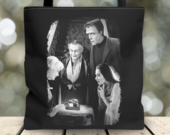 Carina borsa tote The Munsters, Goth, Alt, Gotico, Estetica, Classico occulto, Mostri iconici, Amante dell'orrore, Borsa per libri, Borsa, Idea regalo