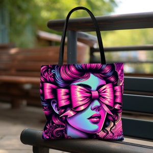 Cute Coquette Style Tote Bag, Pink Bow, Girly Aesthetic, Coquette Aesthetic, Soft Girl, Coquette Clothing, Trendy Style Tote Bag, Gift Idea