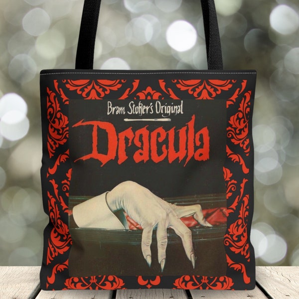 Bram Stoker Dracula Tote Bag, Goth, Gothic Style, Alt, Aesthetic, Vampire Lover, Horror Purse, Occult Classic, Horror Book Lover, Gift Idea