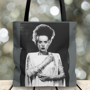 Bolso de mano de La novia de Frankenstein, monstruo clásico, amante del terror, gótico, estilo gótico, alternativo, rockabilly, estético, bolso, mochila, idea de regalo