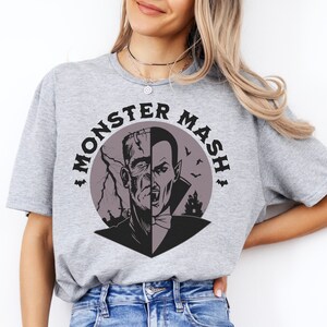 Classic Horror Frankenstein and Dracula Tee, Classic Monsters, Goth T-Shirt, Horror, Gothic, Rockabilly, Aesthetic, Unisex Tee, Gift Idea