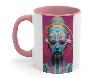 Mug coloré science-fiction, tasse à café science-fiction, tasse glam, tasse à café mode, cadeau pour fashionista, cadeau pour amateur de mode, cadeau pour fan de science-fiction